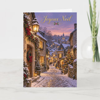 Durbuy verschneite Gasse Frohe Weihnachten