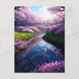 Durch Blüten strömen Postkarte