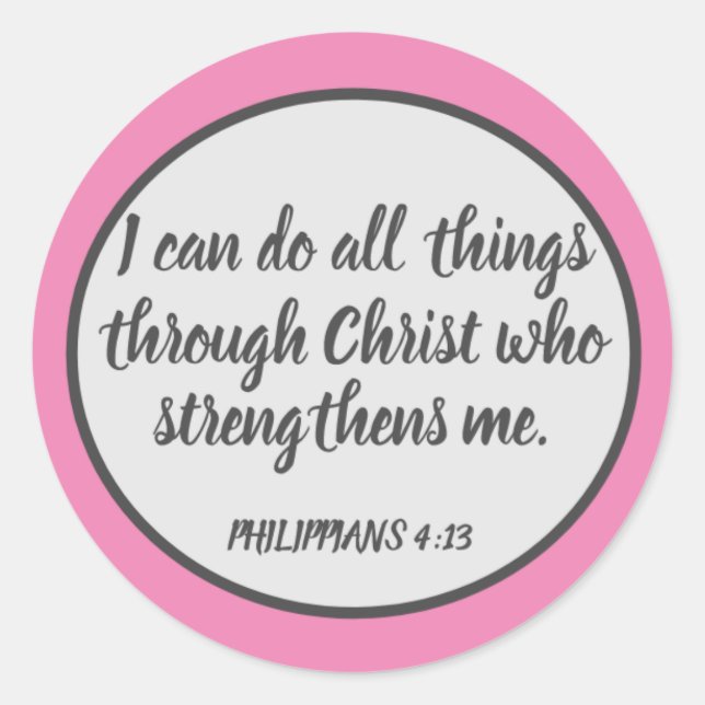 Durch Christ PHILIPPIANS 4:13 Sticker Set (Vorderseite)