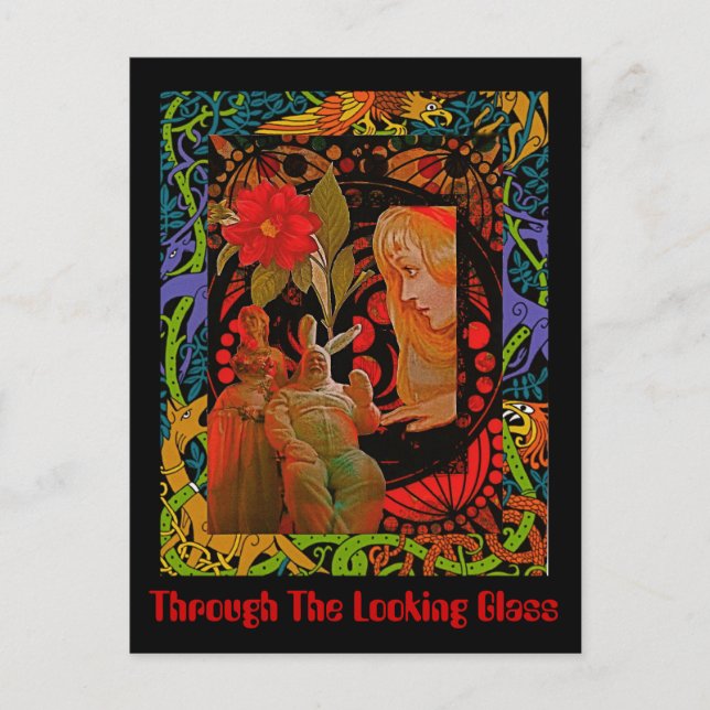 Durch das aussehende Glas Postkarte (Vorderseite)