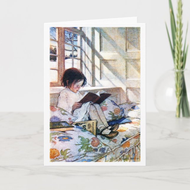 Durch das Fenster im Winter, Jessie Willcox Smith Karte (Vorderseite)