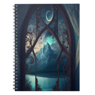 Durch das Fenster "Mondlicht" Notizblock