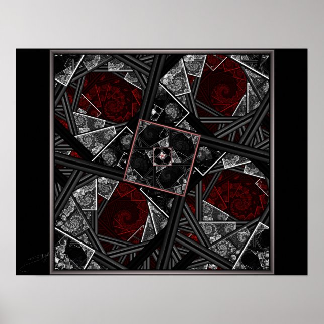 Durch das Fraktal-Poster des Blickwinkels Poster (Vorne)