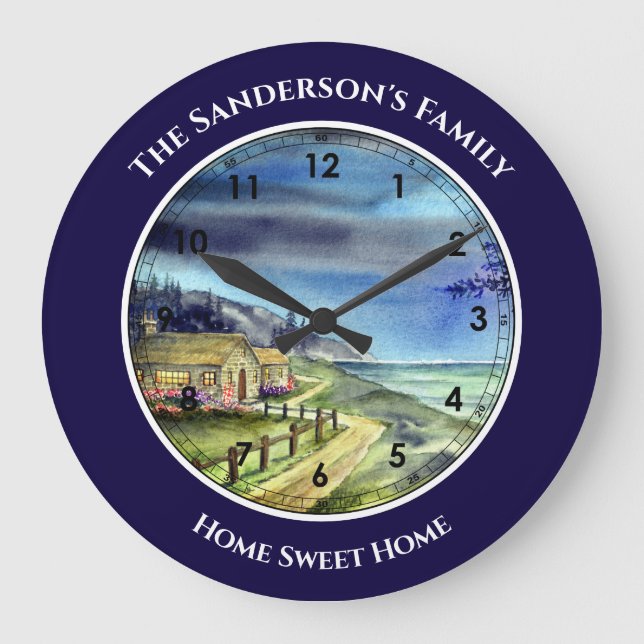 Durch das Licht der silbernen Monduhr Große Wanduhr (Vorderseite)