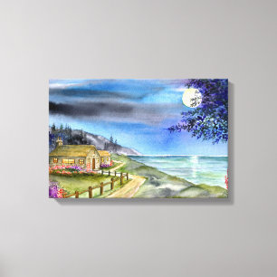 Durch das Licht der Silvery Moon-Leinwand Leinwanddruck