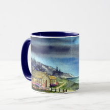 Durch das Licht der Silvery Moon Wasserfarbe