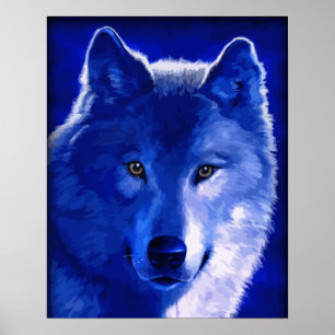 Durch das Licht des Mond-blauen Wolf-Plakats Poster