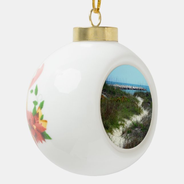 Durch das Meer Keramik Kugel-Ornament (Links)