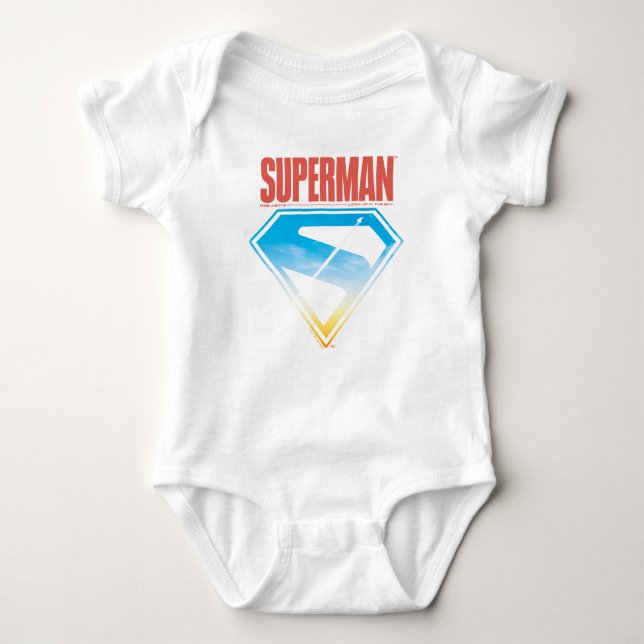 Durch das S-Schild fliegen Baby Strampler (Vorderseite)