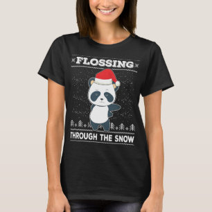 Durch das schneebedeckte Panda flossen hässliche W T-Shirt