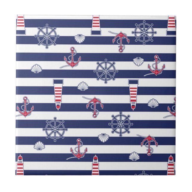 Durch das Seemuster Fliese (Vorderseite)