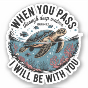 Durch das tiefe Wasser des Ozeans Schildkröte Chri Aufkleber