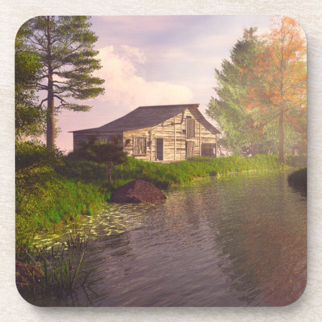 Durch den Flussufer Getränkeuntersetzer (Vorderseite)