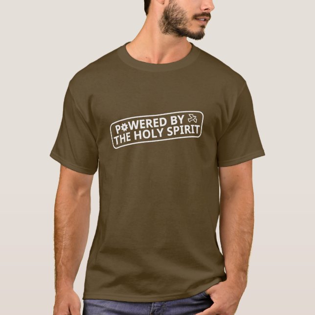 Durch den Heiligen Geist (quadratisch) weiß T-Shirt (Vorderseite)