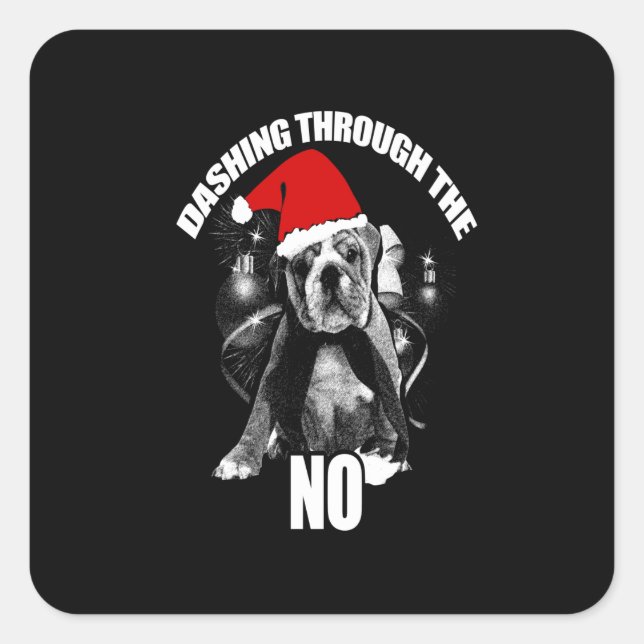 durch den Pitbull streichen Quadratischer Aufkleber (Vorderseite)