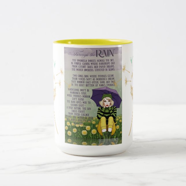 Durch den Regen (Getränke) Zweifarbige Tasse (Mittel)