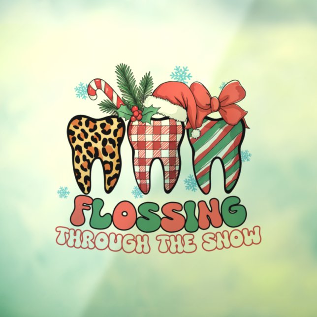 Durch den Schnee flossen Fensteraufkleber (Blatt 3)