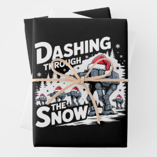 Durch den Schnee stürmen Weihnachten Familie Urlau Geschenkpapier Set