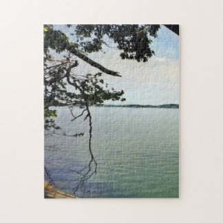 Durch die Bäume auf den Calm Lake hinausschauen  Puzzle