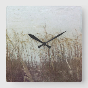 Durch die Dünen II Quadratische Wanduhr
