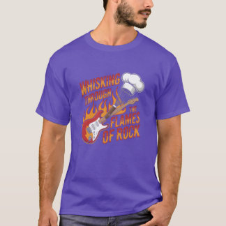 Durch die Flammen des Rock-Mädchens wirbeln T-Shirt