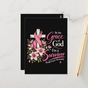 Durch die Gnade Gottes bin ich ein Brustkrebsüberl Postkarte