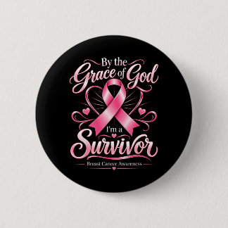 Durch Die Gnade Gottes Ein Überlebender Brustkrebs Button