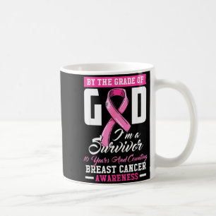 Durch die Gnade Gottes Überlebender 10 Jahre Brust Kaffeetasse