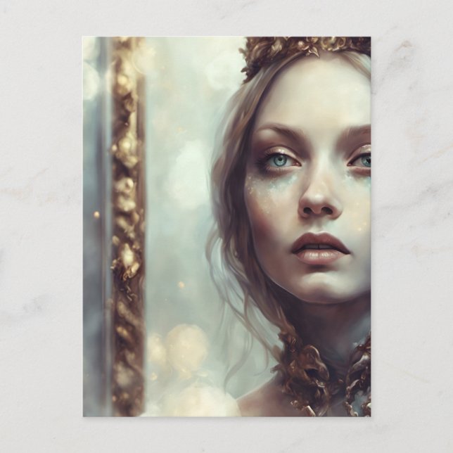 Durch die Golden Mirror Alice Postcard Postkarte (Vorderseite)