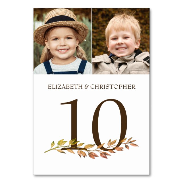 Durch die Jahre Fotos Hochzeit Tischnummer unterze (Vorderseite)