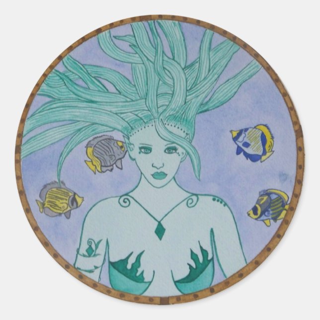 Durch die Porthole-Aufkleber Runder Aufkleber (Vorderseite)