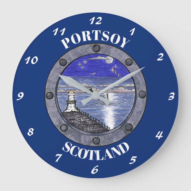 Durch die Porthole große Wall Uhr (Vorderseite)