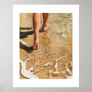 durch die Uferwellen wandern Poster