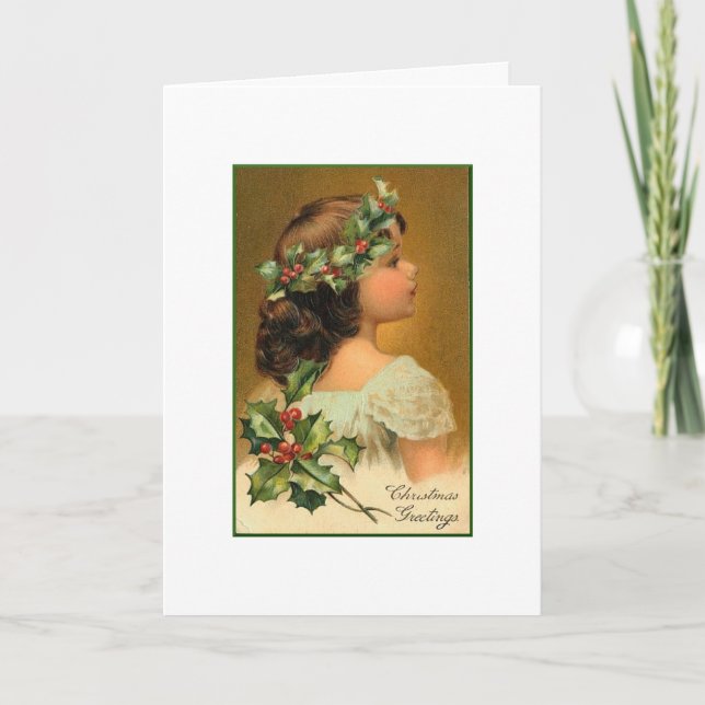 Durch die Weihnachtskarte eines Kindes Feiertagskarte (Vorderseite)