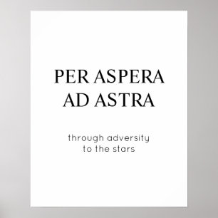 Durch die Widrigkeiten des lateinischen Zitatposte Poster