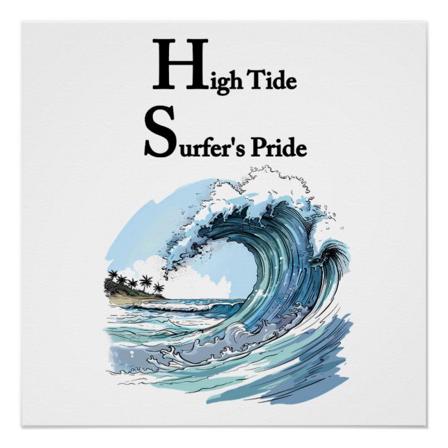 „Durch Echos treiben“ Sommer-Surf-Wellen  Poster (Vorderseite)