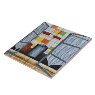 Durch ein französisches Fenster. Fliese