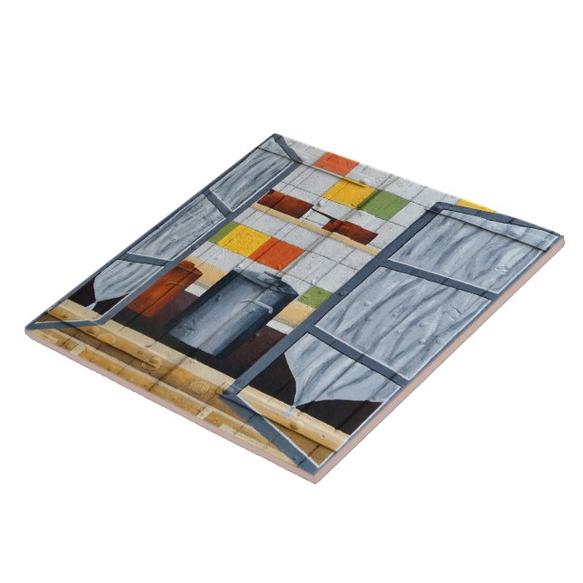 Durch ein französisches Fenster. Fliese (Seite)