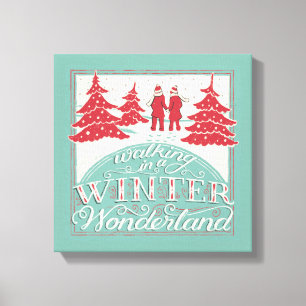 Durch einen winterlichen Wunderland schlendern Leinwanddruck