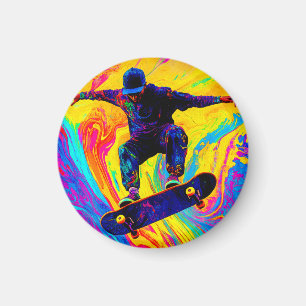 Durch Farben Skateboarden Magnet