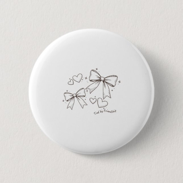 Durch Freundschaft Verbundenes Beste-Freundin-Paar Button (Vorderseite)