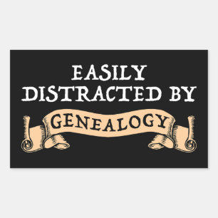 Durch Genealogie Leicht Ablenkbar Rechteckiger Aufkleber