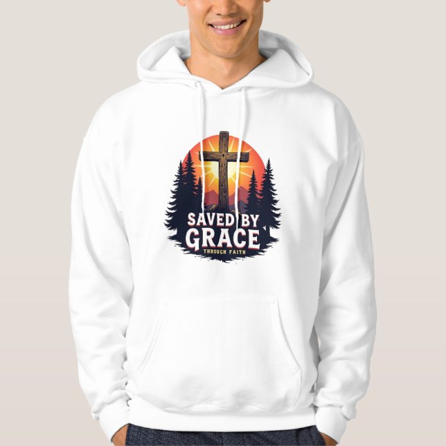 Durch Gnade durch den Glauben gerettet, Christlich Hoodie (Vorderseite)