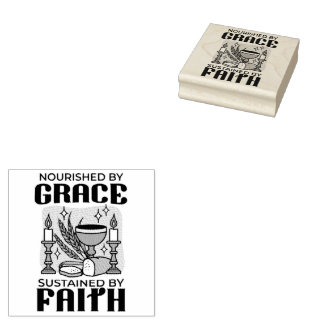 Durch Gnade genährt, durch Glauben getragen Design Gummistempel