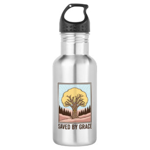 Durch Gnade gerettet, Christlicher Baum, Vintage-S Edelstahlflasche