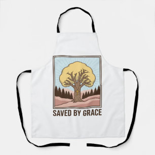 Durch Gnade gerettet, Christlicher Baum, Vintage-S Schürze