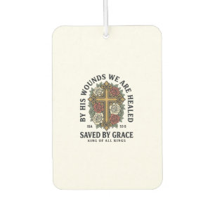 Durch Gnade Gerettet Christliches Kreuz Blumenhemd Autolufterfrischer