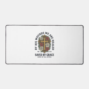 Durch Gnade Gerettet Christliches Kreuz Blumenhemd Schreibtischunterlage