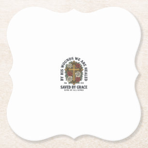 Durch Gnade Gerettet Christliches Kreuz Blumenhemd Untersetzer