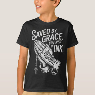 Durch Gnade gerettet, mit Tinte bedeckt, christlic T-Shirt